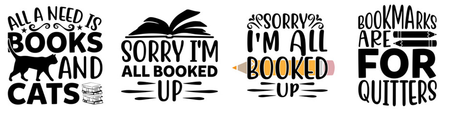 Modern Book Love Trendy Retro Style Illustration, Labels And Badges Pack Vector Illustration for Announcement, Postcard, Mug Design