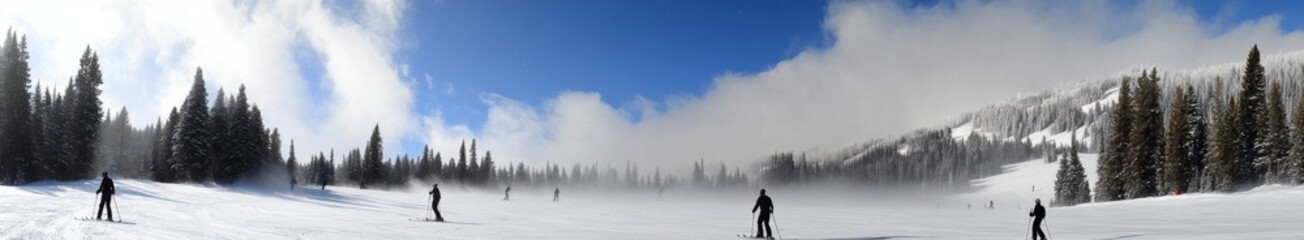 A Beautiful Anime New Year's Ski Race in 2025: Revellers Gliding on Snowy Slopes on New Year's Eve, Embracing Speed and Thrills in Anime Style