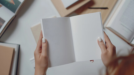 Fototapeta premium hand and blank paper