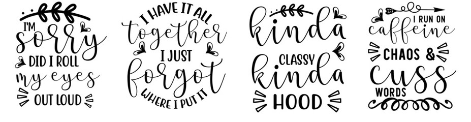 Minimal Sarcastic Quotes, Trendy Retro Style Illustration Collection Vector Illustration for Poster, Holiday Cards, Greeting Card