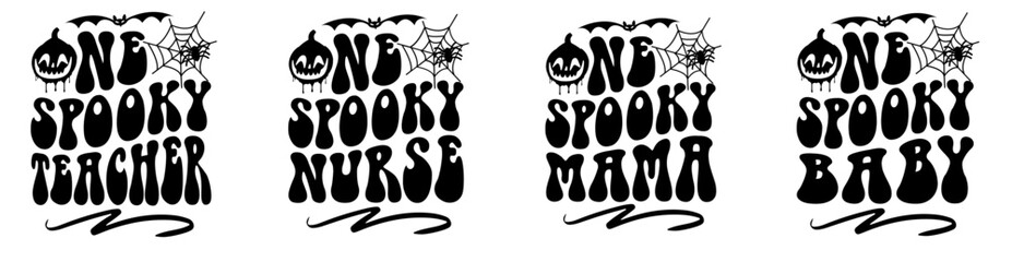 Creative Retro Halloween Invitation, Calligraphy Collection Vector Illustration for Brochure, Label, Stationery