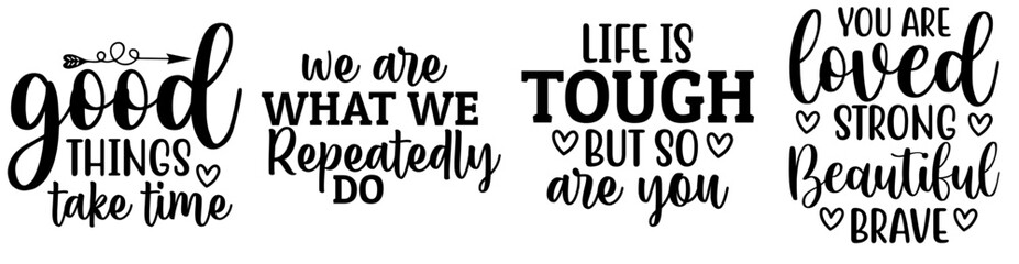 Minimalist Inspirational Hand Lettering, Trendy Retro Style Illustration Collection Vector Illustration for Brochure, Bookmark, Holiday Cards