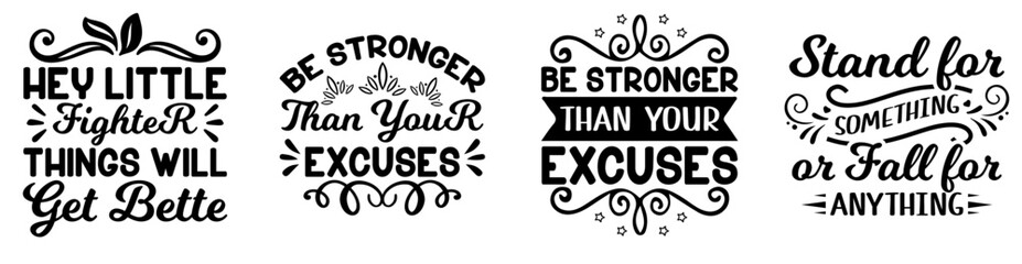 Fototapeta premium Classic Inspirational Hand Lettering, Calligraphic Lettering Bundle Vector Illustration for Motion Graphics, Banner, Icon