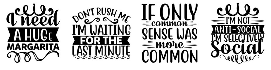 Modern Funny Invitation, Calligraphic Lettering Set Vector Illustration for Newsletter, Brochure, Advertising