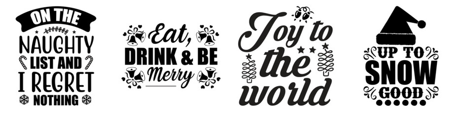 Vibrant Christmas Calligraphic Lettering, Quotes Collection Vector Illustration for Decal, Icon, Poster