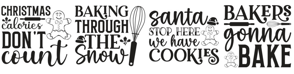 Modern Christmas Pot Holder Inscriptions, Phrases Pack Vector Illustration for Sticker, Mug Design, Newsletter