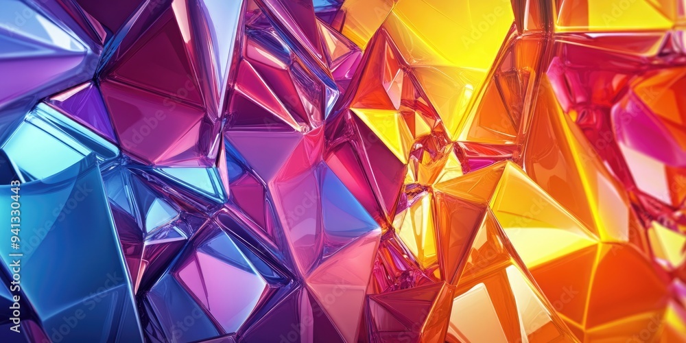 Poster Abstract vivid background art featuring 3D cartoon rendering in geometric space This background includes fractal multicolor textures and is ideal for projects related to imagination creativity and