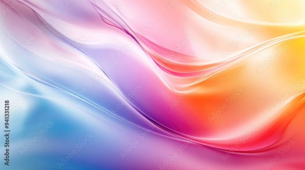 Poster Abstract blurred color background with a 3D cartoon rendering gradient design