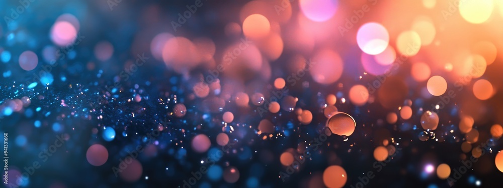 Poster Abstract bokeh background in 3D cartoon rendering