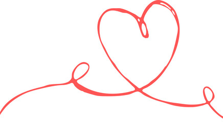heart in one line. vector graphics