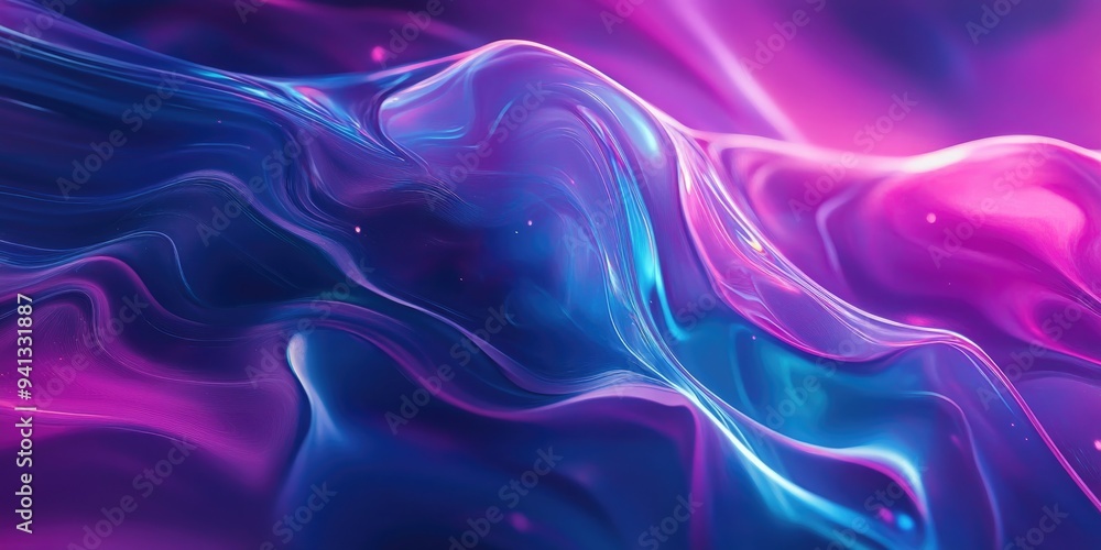Poster Abstract aurora in 3D cartoon rendering 12
