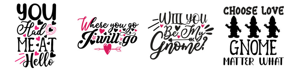 Obraz premium Vibrant Valentines Day Quotes, Typography Set Vector Illustration for Banner, Printable, Holiday Cards