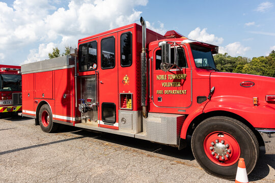 Noble township fire department fire truck. Union Mills, IN USA August 24, 2024