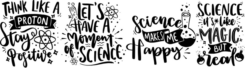 Elegant Science Quotes, Typography Set Vector Illustration for Vouchers, Printing Press, Sticker