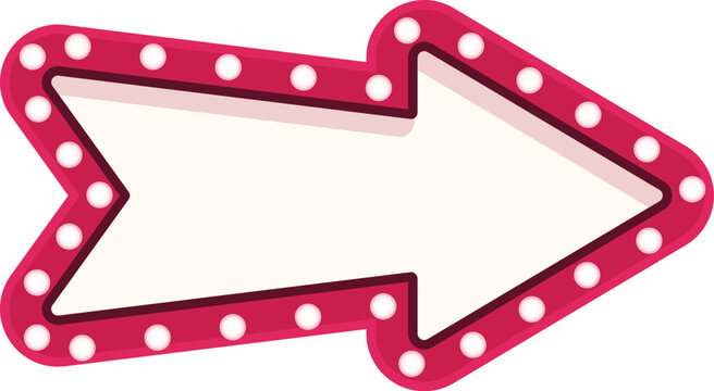 Red neon arrow sign pointing to the right with empty space for your text