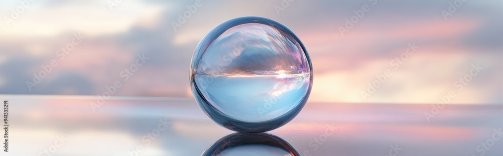 Poster crystal ball reflections and refractions in a 3d cartoon rendering
