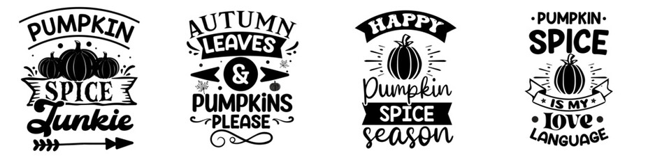 Colourful Fall Typography, Invitation Bundle Vector Illustration for Infographic, Presentation, Announcement