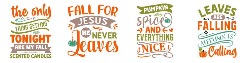 Classic Fall Trendy Retro Style Illustration, Calligraphy Pack Vector Illustration for Greeting Card, Brochure, Printable