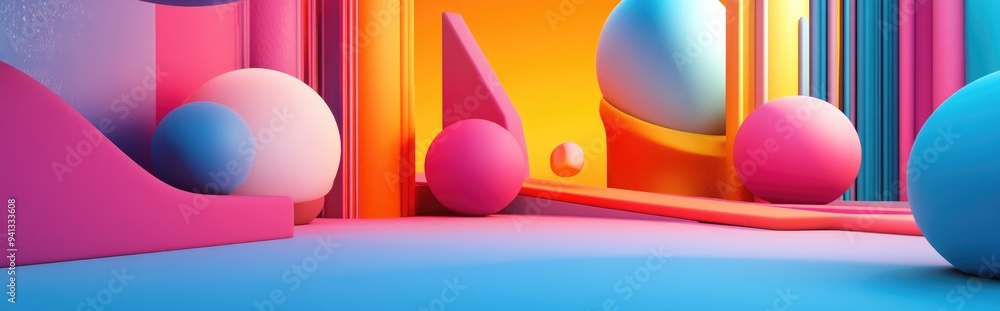 Poster abstraction composition in a 3d cartoon rendering