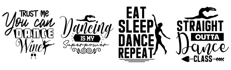 Vibrant Dance Calligraphic Lettering, Hand Lettering Collection Vector Illustration for Advertising, Newsletter, Magazine