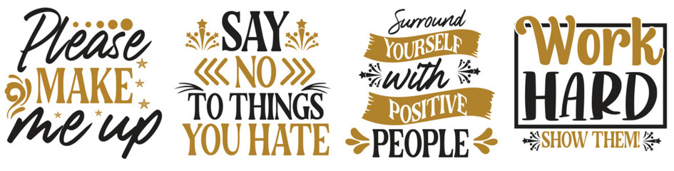 Classic Business Calligraphic Lettering, Inscriptions Set Vector Illustration for Wrapping Paper, Newsletter, Motion Graphics