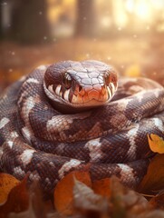 Fototapeta premium Snake on Christmas tree symbolizing the new year 2025