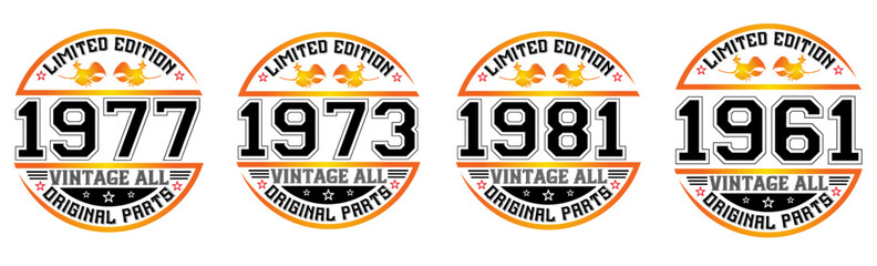 Cute Vintage Typographic Emblems, Inscriptions Collection Vector Illustration for Decal, Advertisement, Wrapping Paper