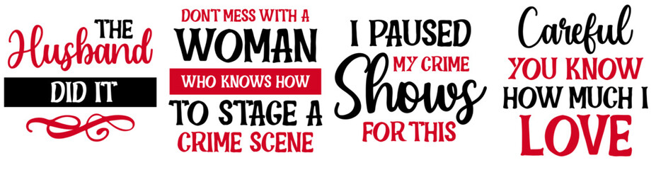 Creative True Crime Invitation, Typography Bundle Vector Illustration for Printable, Poster, Advertising