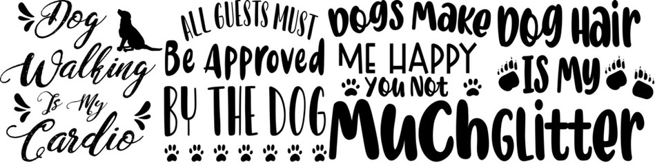 Minimal These Are Dog Invitation, Hand Lettering Bundle Vector Illustration for Mug Design, Motion Graphics, Greeting Card