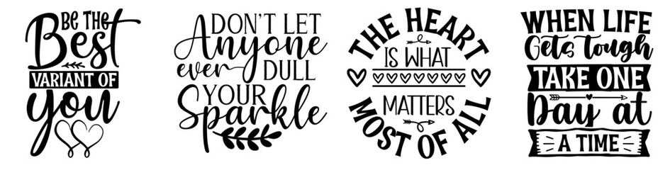 Vibrant Inspirational Typography, Invitation Set Vector Illustration for Icon, Book Cover, Wrapping Paper