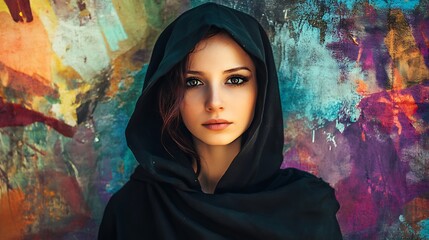 Mysterious Woman in a Black Hood