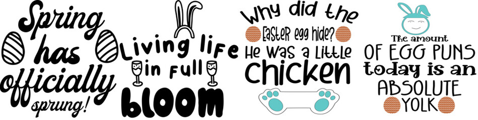 Decorative Easter Phrases, Labels And Badges Set Vector Illustration for Infographic, Presentation, Printing Press