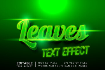 Neon Green Leaves Text Effect &ndash; Editable Nature Style Typography