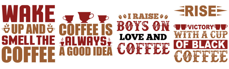 Creative Coffee Inscriptions, Phrases Bundle Vector Illustration for Infographic, Advertising, Holiday Cards