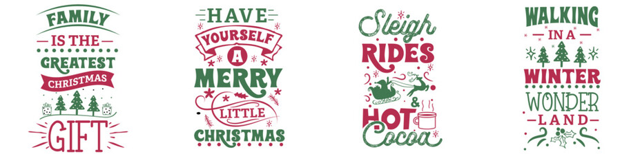 Creative Christmas Porch Sign Labels And Badges, Inscriptions Collection Vector Illustration for Postcard, Announcement, Printable