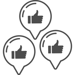 Obraz premium Social Media Reaction Line Icon