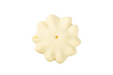Pattypan zucchini isolated on white background. squash. Fresh organic pattypan squashes on...