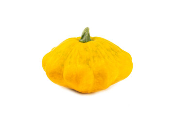 Pattypan zucchini isolated on white background. squash. Fresh organic pattypan squashes on background. Vegan. Farmer's Market. Patisson.