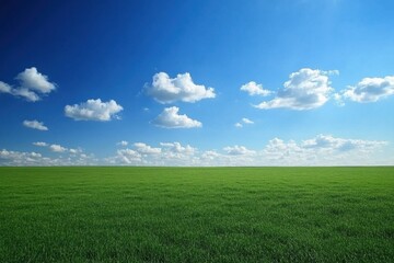 Obraz premium Vast Green Field under a Clear Blue Sky