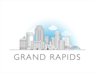 Obraz premium Grand Rapids skyline vector illustration
