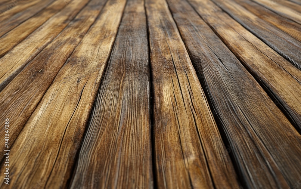 Poster closeup view of rustic wooden planks in a 3d rendering