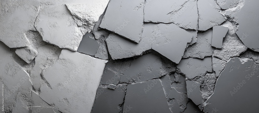 Aufkleber 3d rendering of concrete and plaster textures on a black and white background for desktop use