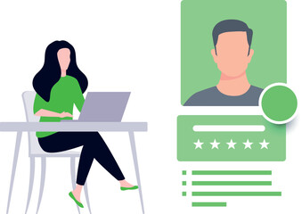 Girl doing ID registration.