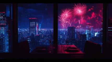 2025's New Year's Eve dinner in a glass-walled restaurant high above the city, with each course prepared by a robotic chef, while the countdown is projected onto the surrounding skyscrapers