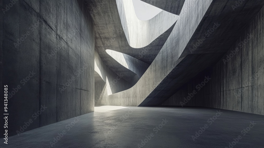 Poster empty dark abstract concrete smooth interior 3d rendering and architectural background