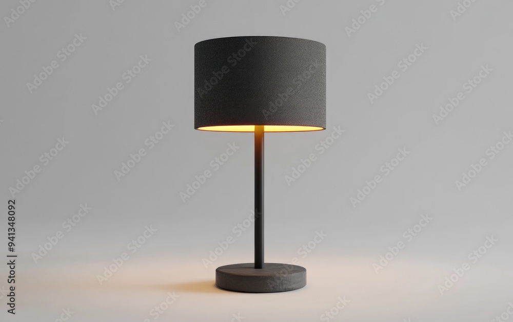 Poster 3D rendering of a stylish table lamp on a white background