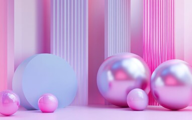 3D rendering of abstract geometric elements with a regular background