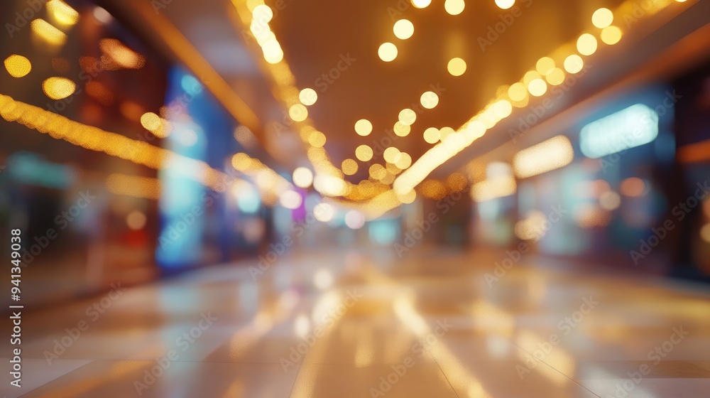 Poster creative abstract blur background of a home store shopping mall theme with bokeh effect in 3d render