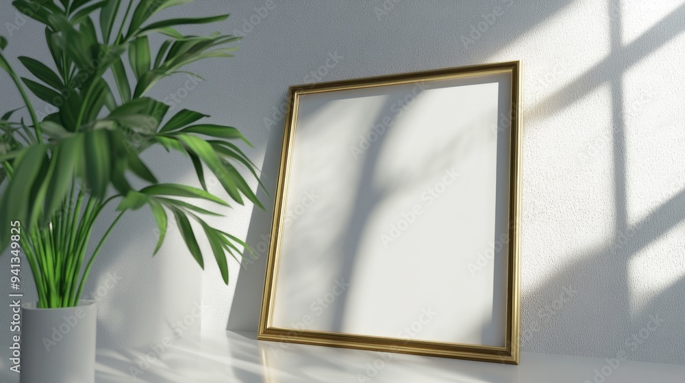 Aufkleber 3d rendering of a picture frame on a white background