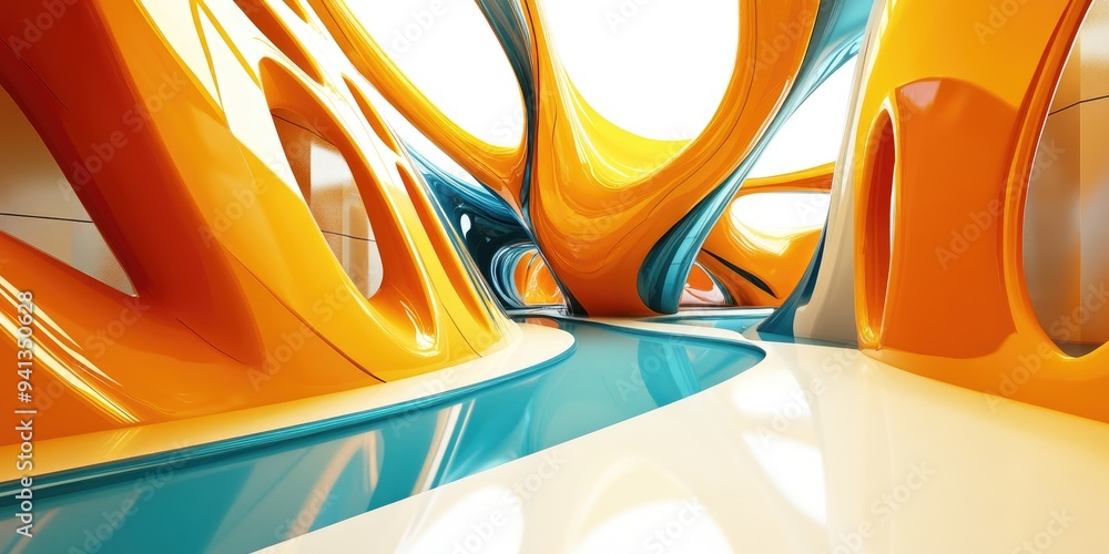 Poster abstract architecture background 3d rendering